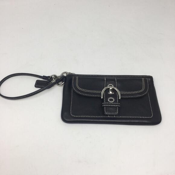 Coach NWT Black Soho Wristlet Wallet 7 x 4" - Picture 1 of 7
